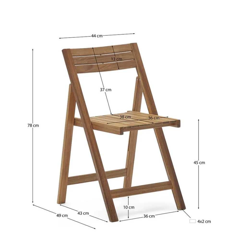 Wohnen Balkonmöbel|Korbmöbel*Moderner Gartenstuhl zum Zusammenklappen - Ninian (2er Set)