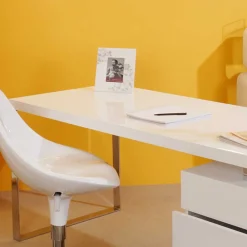 Kinder Wohnen Moderner Hochglanz Schreibtisch mit drei Schubladen - Nivatus