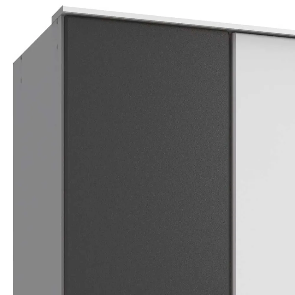 Wohnen Moderner Kleiderschrank in Weiß mit Dunkelgrau - Vanila