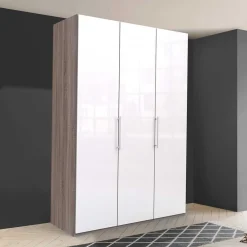 Wohnen Moderner Kleiderschrank in Weiß Glas - Empresian