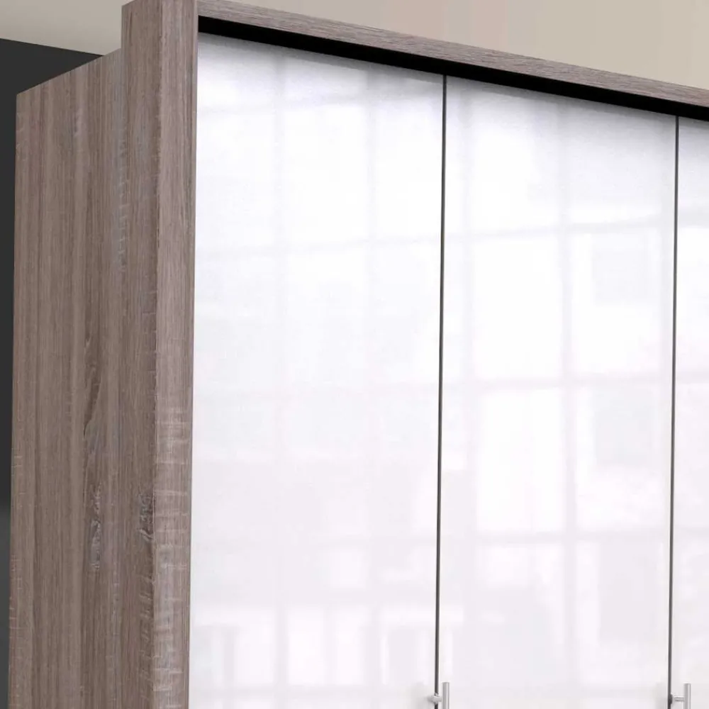 Wohnen Moderner Kleiderschrank in Weiß Glas - Empresian