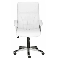 Wohnen Bürostühle*Moderner Kunstleder Chefsessel in Weiß & Chrom - Shiraz