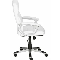 Wohnen Bürostühle*Moderner Kunstleder Chefsessel in Weiß & Chrom - Shiraz