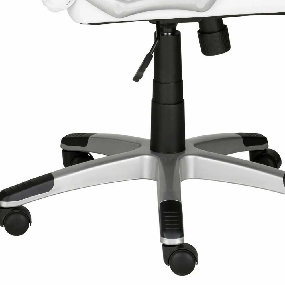 Wohnen Bürostühle*Moderner Kunstleder Chefsessel in Weiß & Chrom - Shiraz