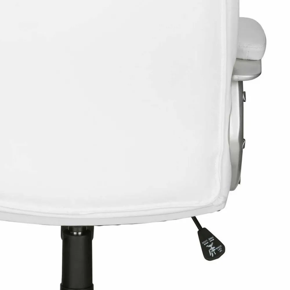 Wohnen Bürostühle*Moderner Kunstleder Chefsessel in Weiß & Chrom - Shiraz