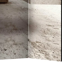 Wohnen Moderner Paravent mit Druck in Hellbraun Grau - Genza