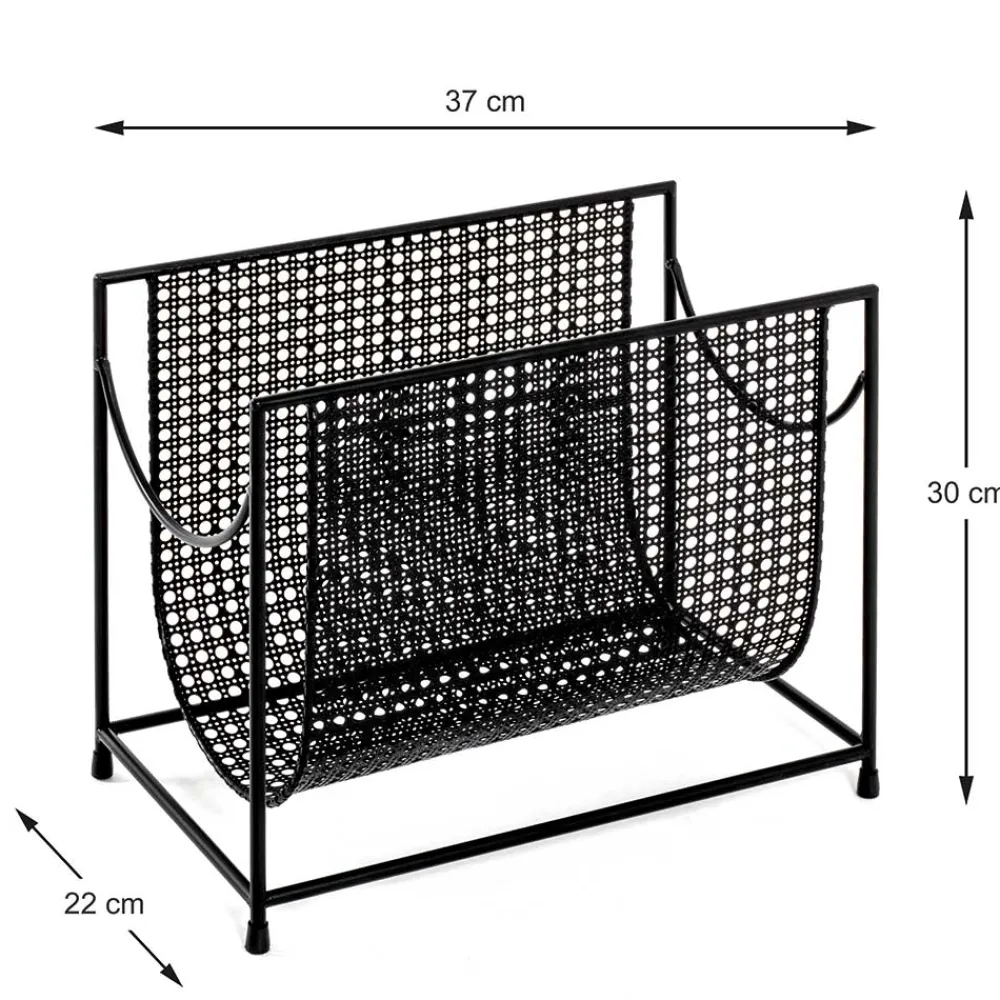 Wohnen Retro Möbel*Moderner Retro Zeitungsständer in Schwarz - Konrad