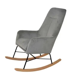 Wohnen Moderner Schaukelstuhl aus Samt in Grau - Cenka