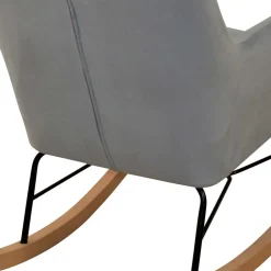 Wohnen Moderner Schaukelstuhl aus Samt in Grau - Cenka