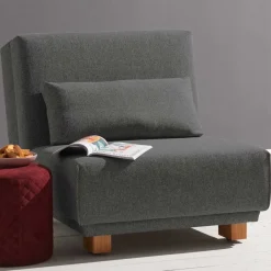 Wohnen Moderner Schlafsessel in Dunkelgrau & Eiche - Amare