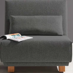 Wohnen Moderner Schlafsessel in Dunkelgrau & Eiche - Amare