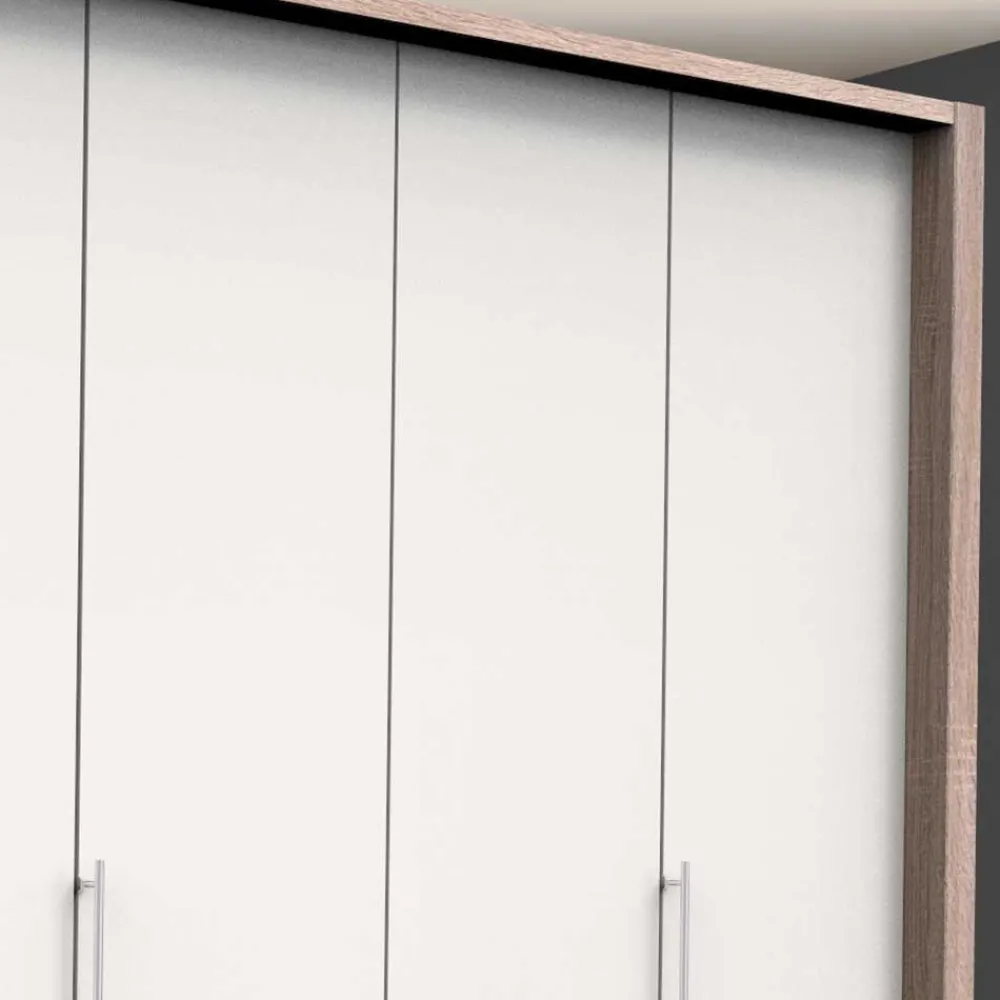 Wohnen Weiße Möbel|Schränke*Moderner Schlafzimmerschrank in Weiß & Eiche sägerau - Vaclyn