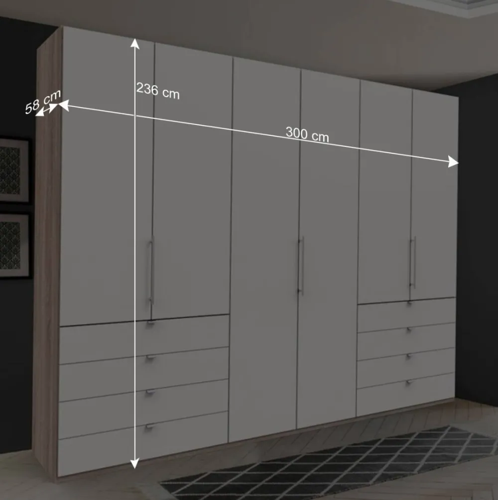 Wohnen Weiße Möbel|Schränke*Moderner Schlafzimmerschrank in Weiß & Eiche sägerau - Vaclyn