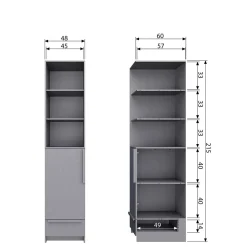 Wohnen Kleiderschränke|Kleiderschränke*Moderner Schrank in Beton Grau - Almond