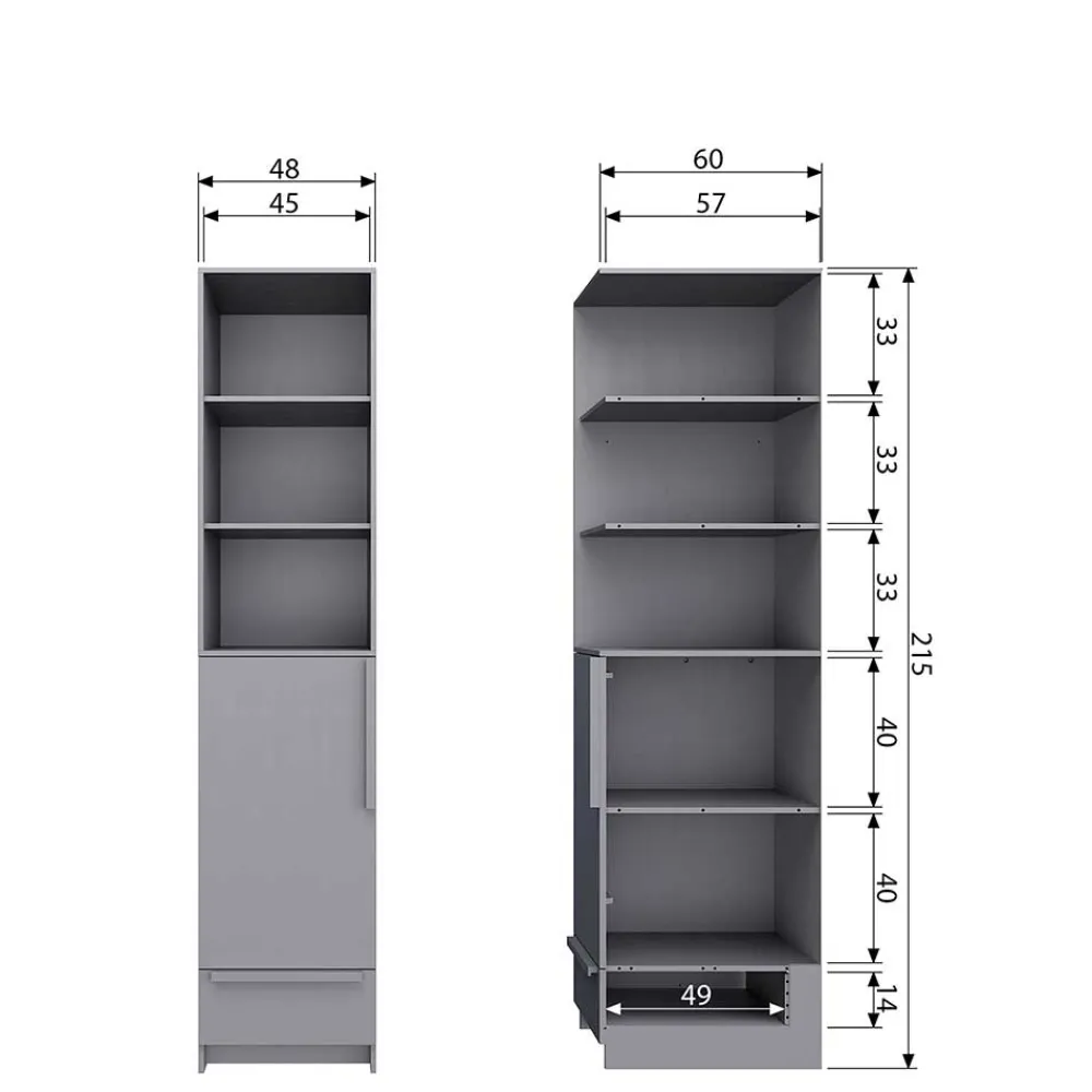 Wohnen Kleiderschränke|Kleiderschränke*Moderner Schrank in Beton Grau - Almond