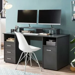 Wohnen Jugendzimmertische*Moderner Schreibtisch in Anthrazit - Imilias