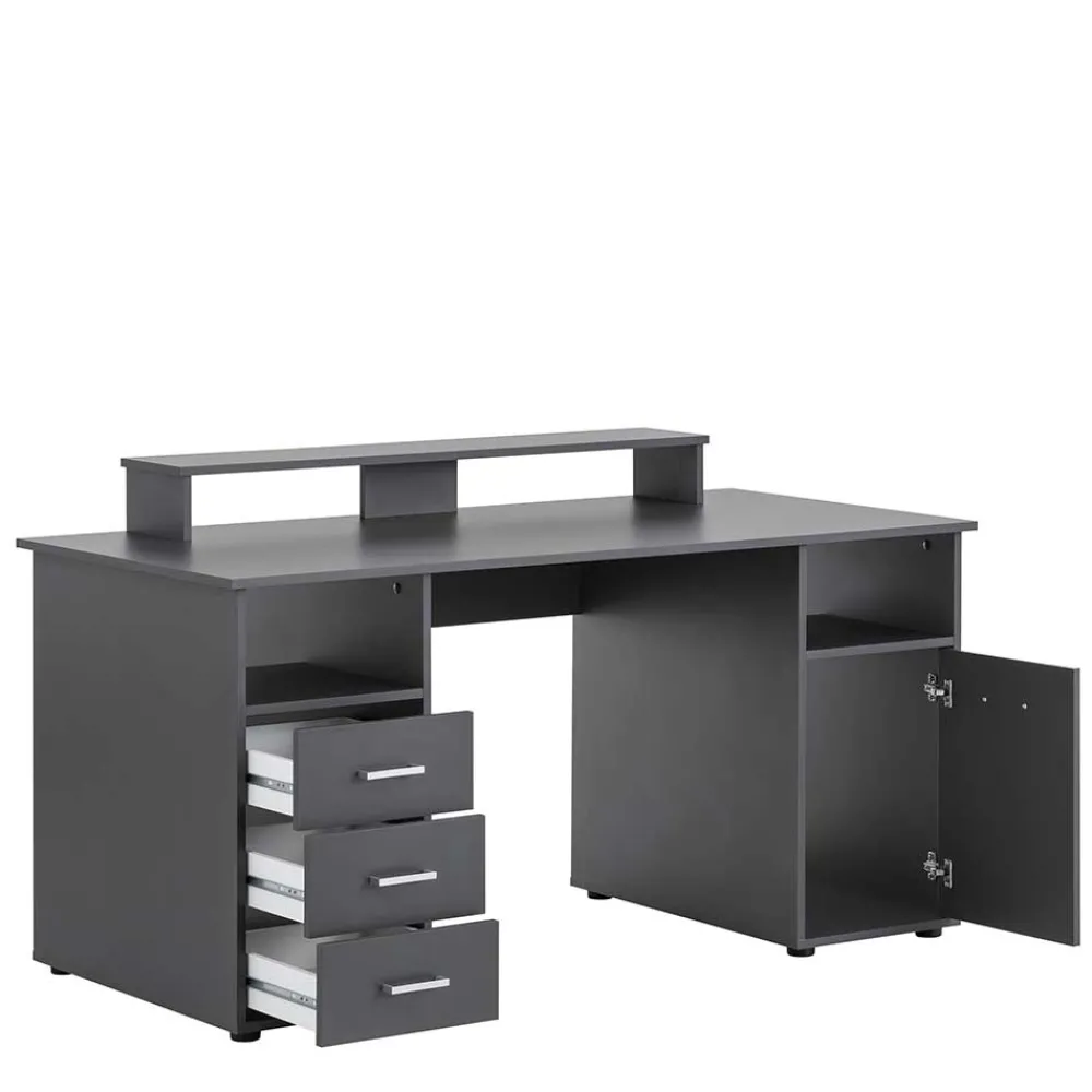 Wohnen Jugendzimmertische*Moderner Schreibtisch in Anthrazit - Imilias