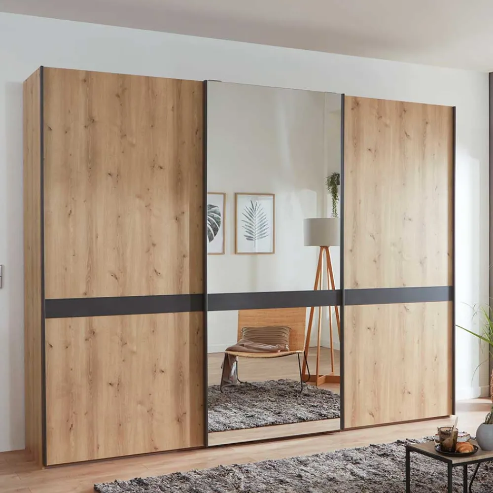 Wohnen Kleiderschränke|Kleiderschränke*Moderner Schwebetürenschrank mit Spiegel - Ulapos