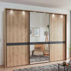 Wohnen Kleiderschränke|Kleiderschränke*Moderner Schwebetürenschrank mit Spiegel - Ulapos