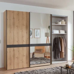 Wohnen Kleiderschränke|Kleiderschränke*Moderner Schwebetürenschrank mit Spiegel - Ulapos