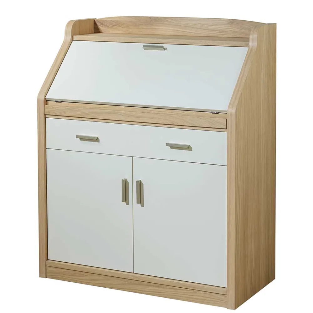 Wohnen Moderner Sekretär in Creme & Eiche Bianco - Jamaica