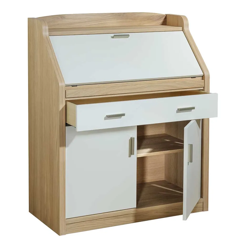 Wohnen Moderner Sekretär in Creme & Eiche Bianco - Jamaica