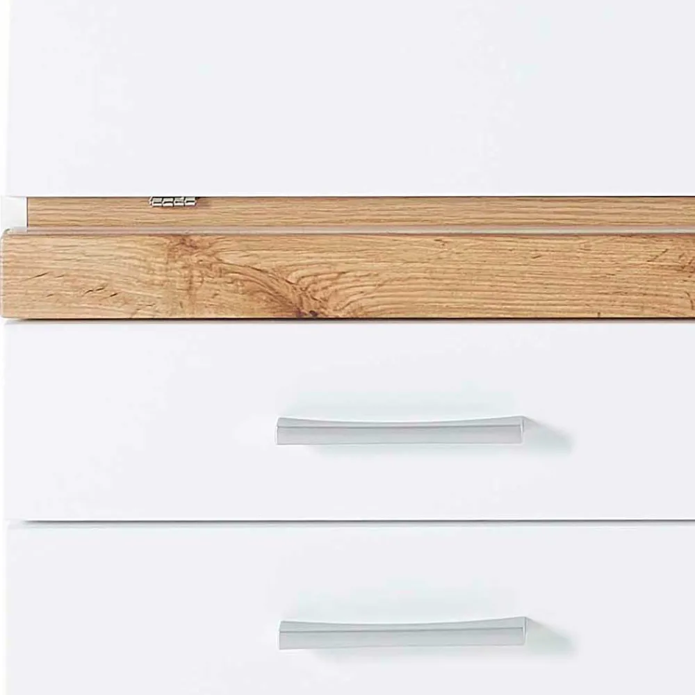 Wohnen Moderner Sekretär in Weiß & Eiche Optik - Bistrita