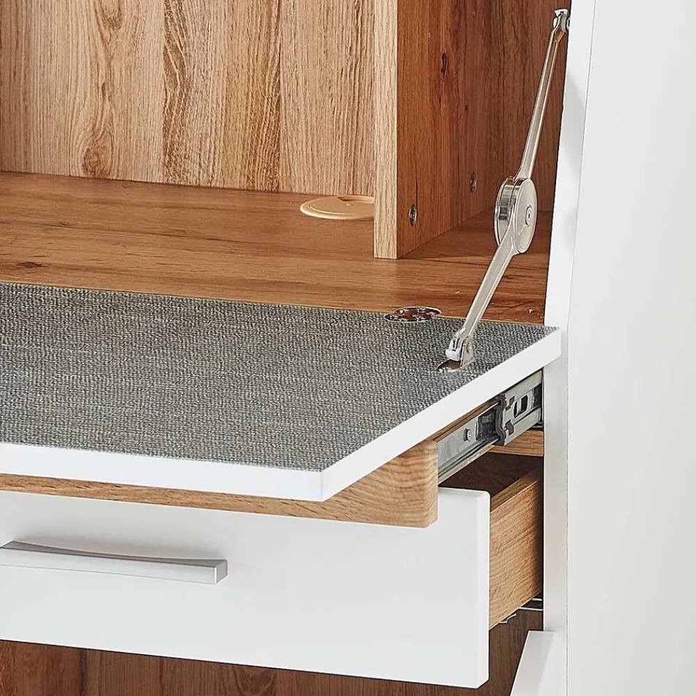 Wohnen Moderner Sekretär in Weiß & Eiche Optik - Bistrita