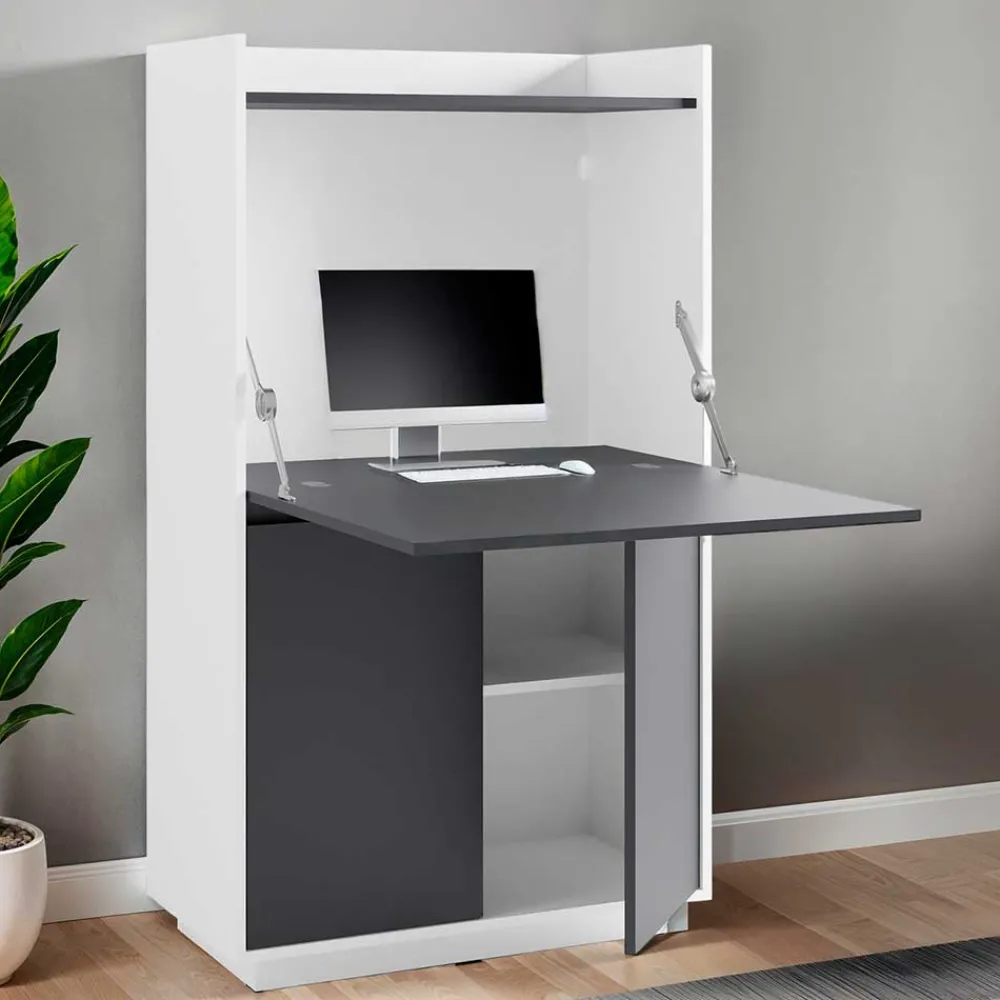 Wohnen Moderner Sekretär in Weiß und Anthrazit - Exotica