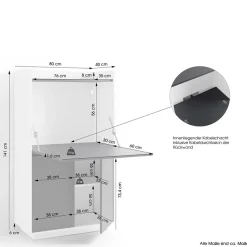 Wohnen Moderner Sekretär in Weiß und Anthrazit - Exotica