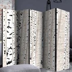 Wohnen Moderner Skandi Paravent mit Birken & Mauer - Aron