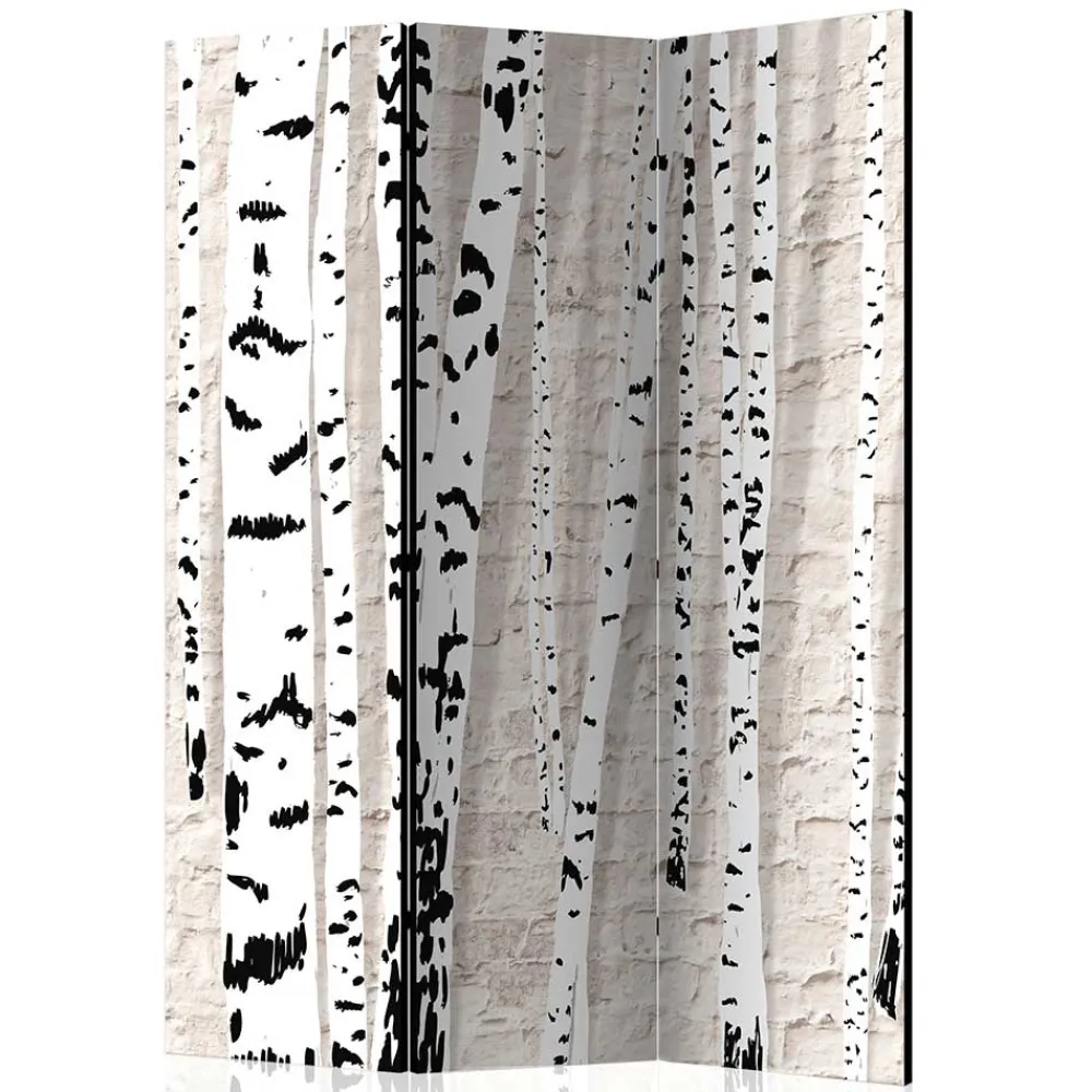 Wohnen Moderner Skandi Paravent mit Birken & Mauer - Aron