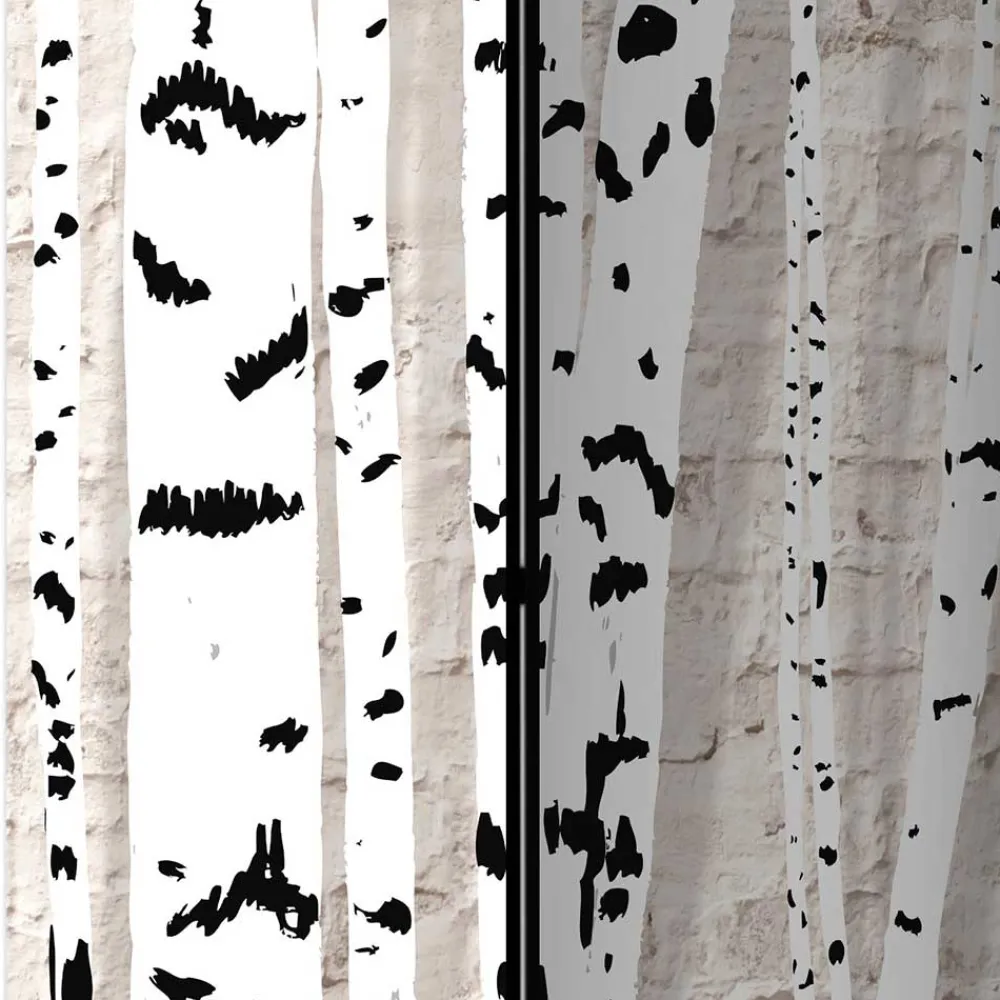 Wohnen Moderner Skandi Paravent mit Birken & Mauer - Aron