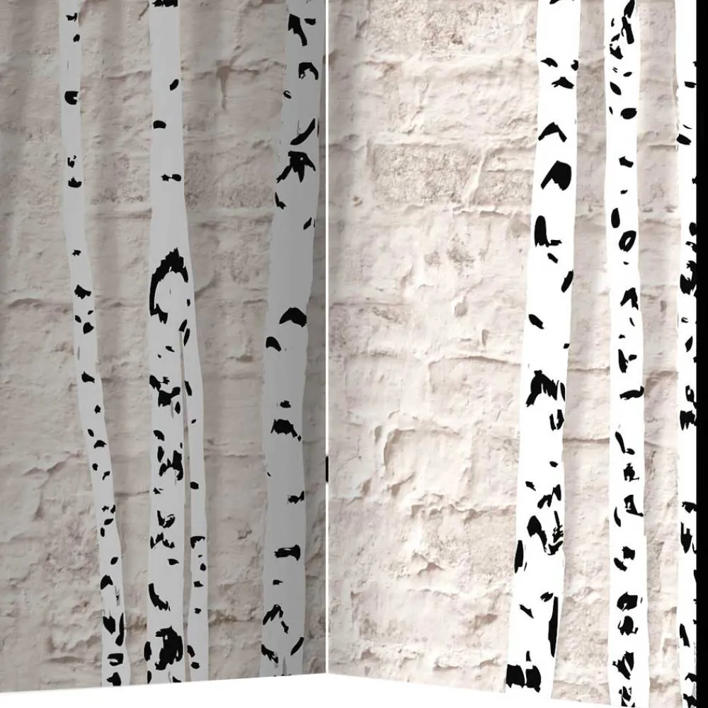 Wohnen Moderner Skandi Paravent mit Birken & Mauer - Aron