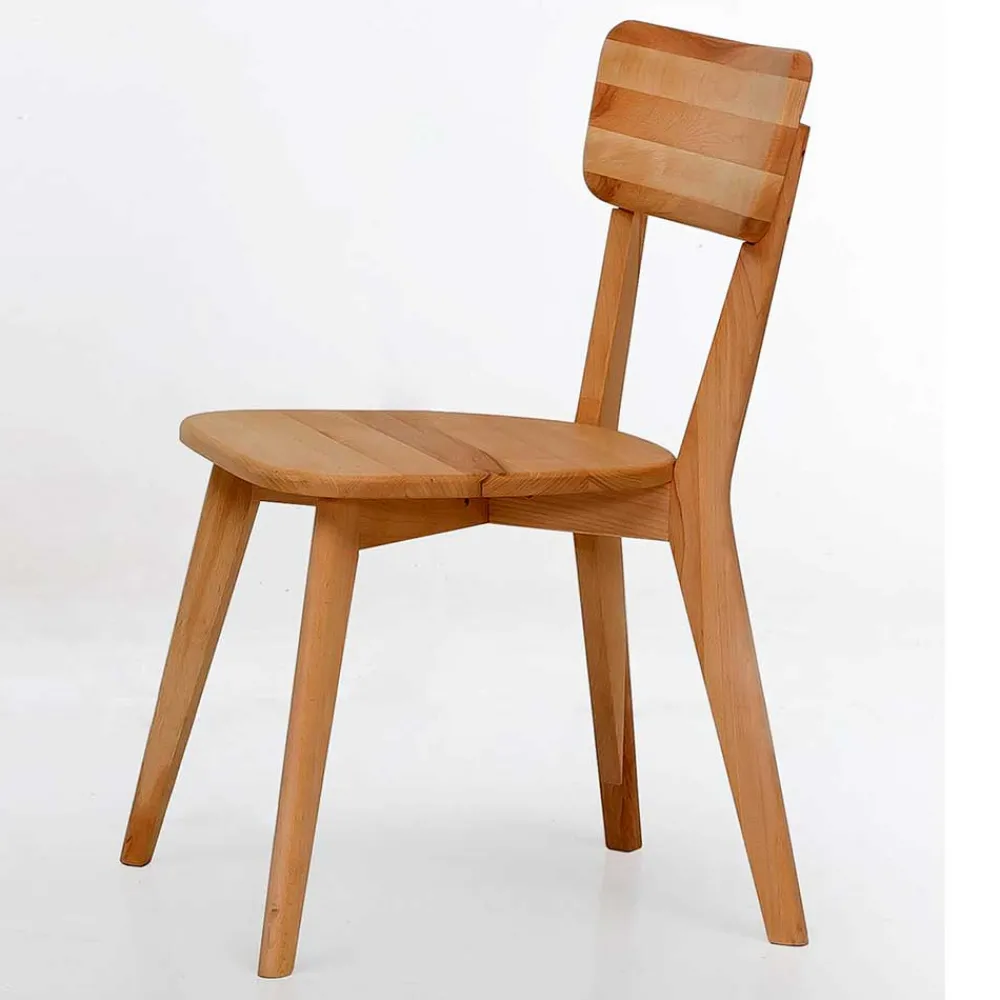 Wohnen Naturholzmöbel|Massivholzmöbel*Moderner Stuhl aus Kernbuche Massivholz - Brossan