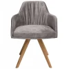 Wohnen Moderner Tischsessel aus Velours Grau - Faunatia