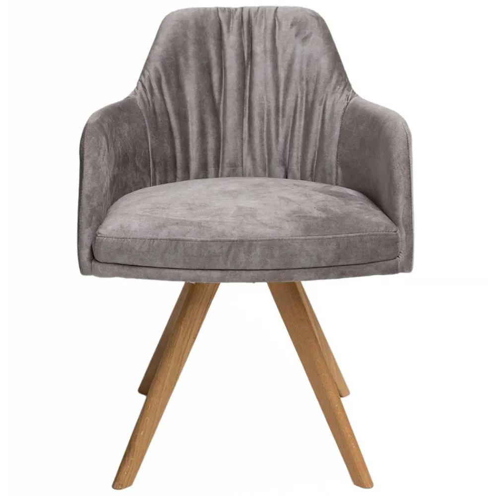 Wohnen Moderner Tischsessel aus Velours Grau - Faunatia