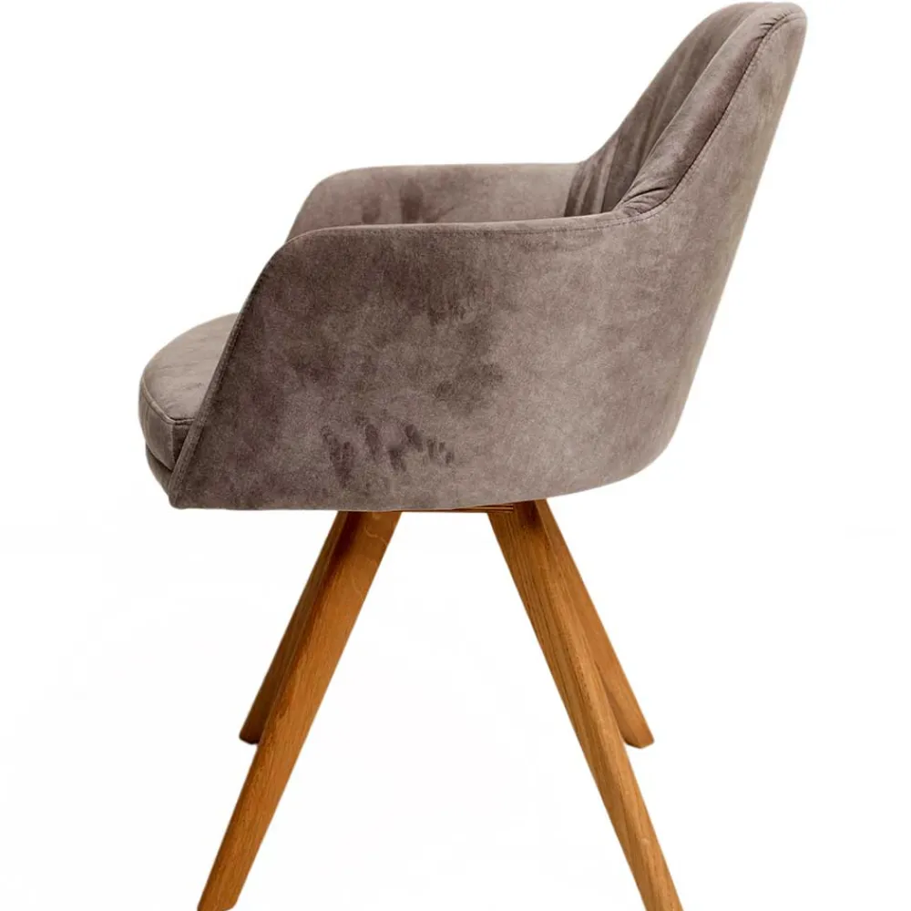 Wohnen Moderner Tischsessel aus Velours Grau - Faunatia