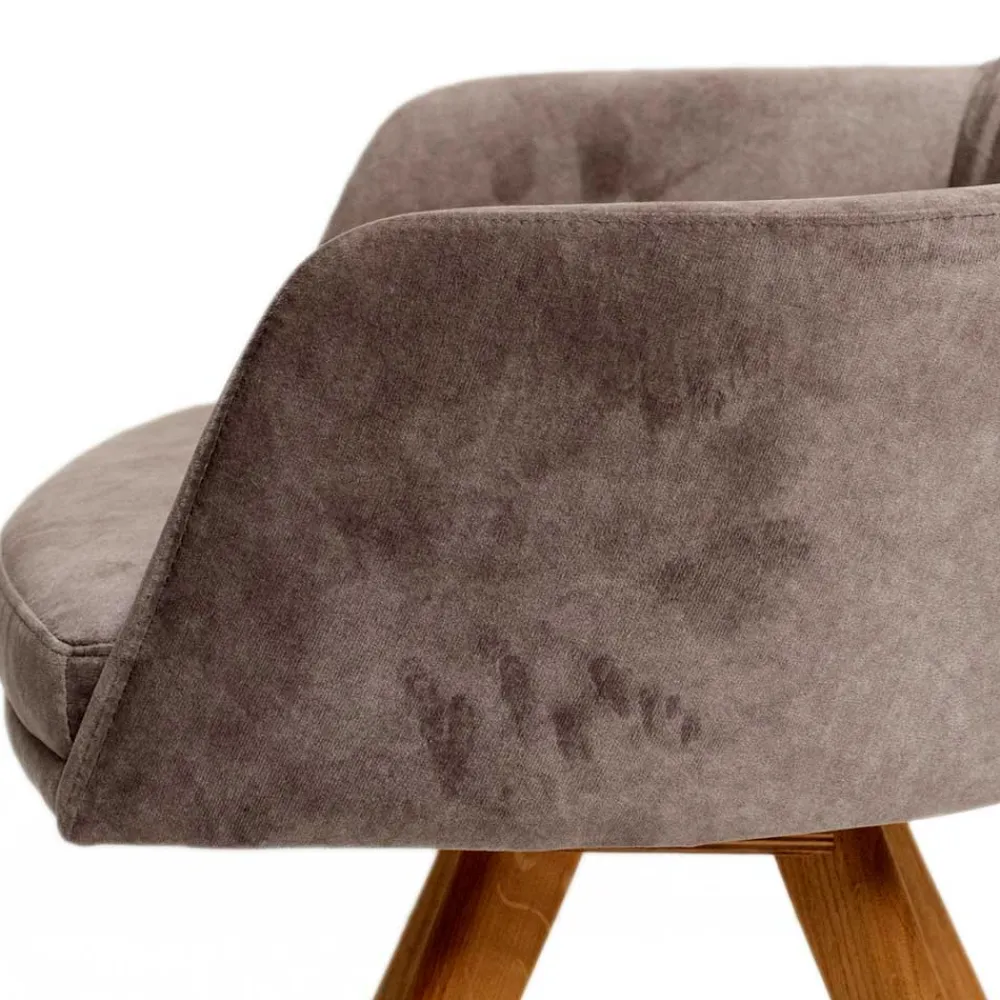 Wohnen Moderner Tischsessel aus Velours Grau - Faunatia