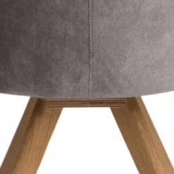Wohnen Moderner Tischsessel aus Velours Grau - Faunatia