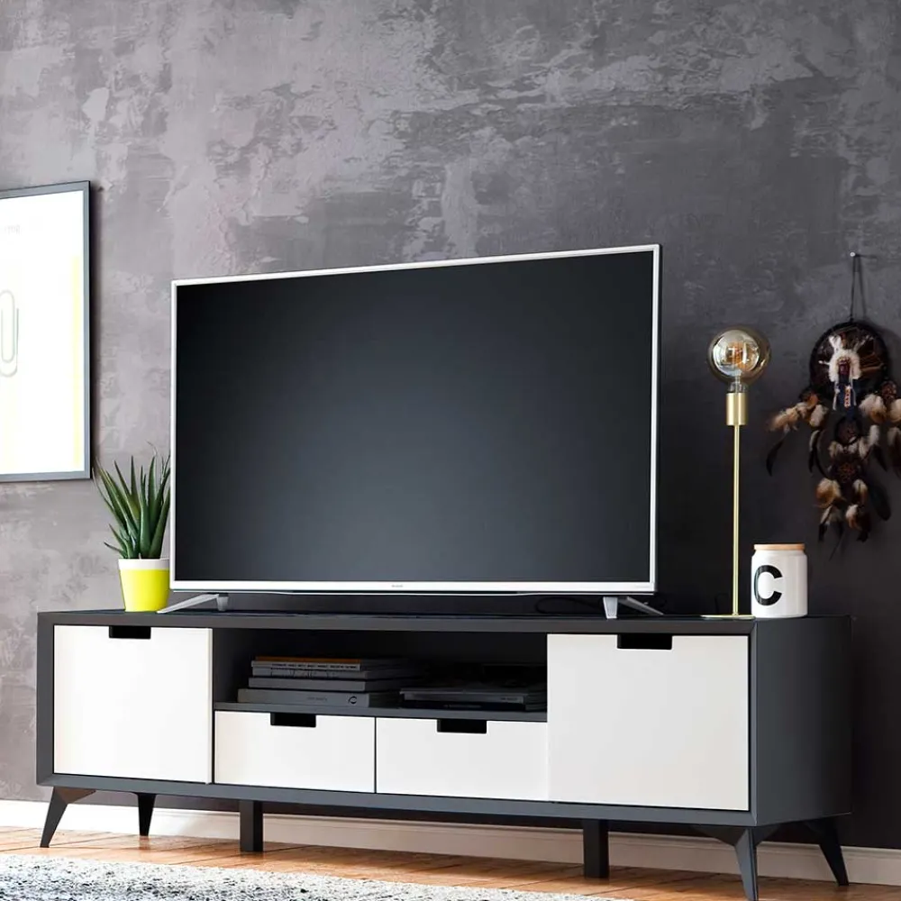 Wohnen Tv & Hifi-Möbel|Tv & Hifi-Möbel*Moderner TV Unterschrank in Weiß & Grau - Vadids