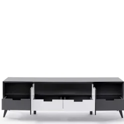 Wohnen Tv & Hifi-Möbel|Tv & Hifi-Möbel*Moderner TV Unterschrank in Weiß & Grau - Vadids