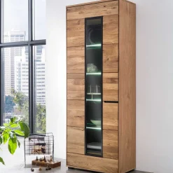 Wohnen Moderner Vitrinenschrank 70x196x40 cm - Sennya