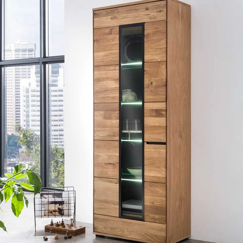 Wohnen Moderner Vitrinenschrank 70x196x40 cm - Sennya