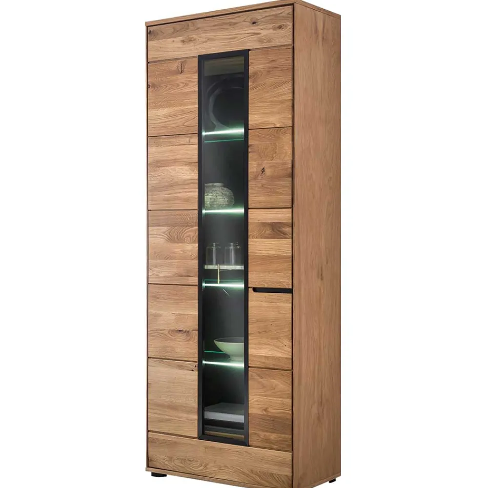 Wohnen Moderner Vitrinenschrank 70x196x40 cm - Sennya