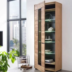 Wohnen Moderner Vitrinenschrank 70x196x40 cm - Sennya