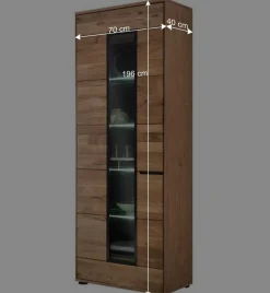 Wohnen Moderner Vitrinenschrank 70x196x40 cm - Sennya