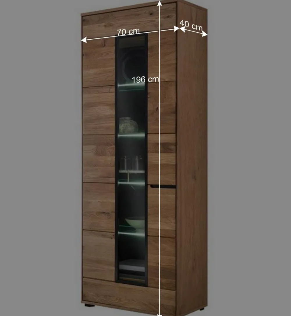 Wohnen Moderner Vitrinenschrank 70x196x40 cm - Sennya