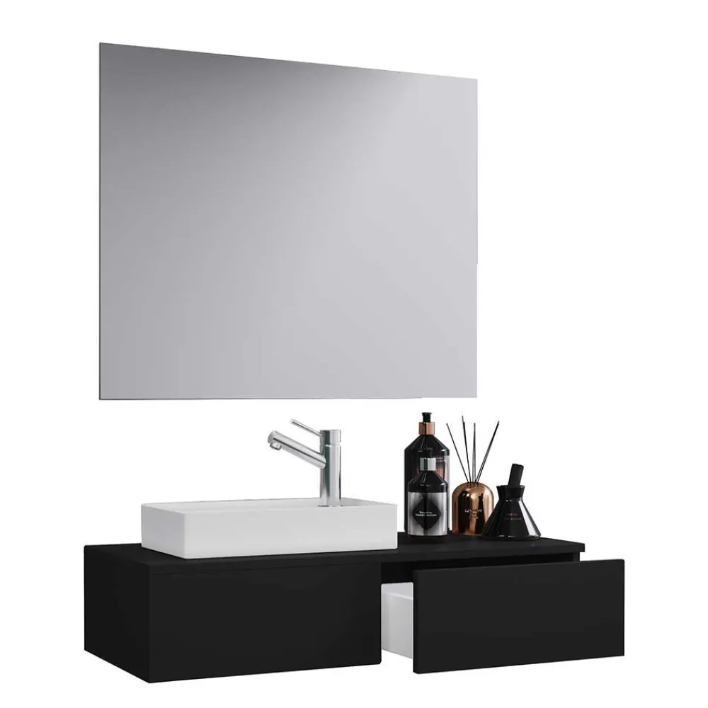 Wohnen Badezimmer Komplett*Moderner Waschtisch & Badspiegel - Balisca (zweiteilig)