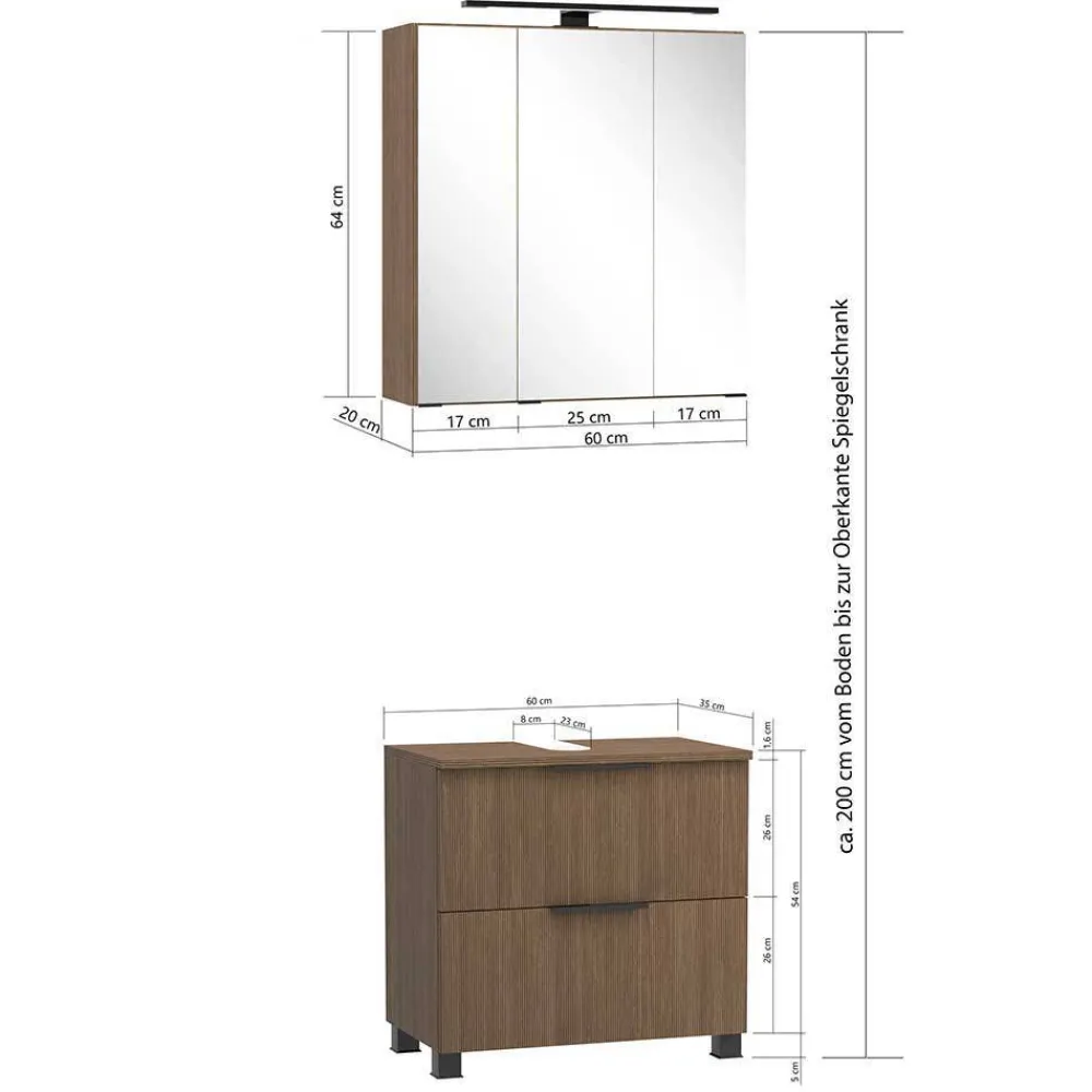 Wohnen Badezimmer Komplett*Modernes Badezimmer - Möbelset - Ucaida (vierteilig)